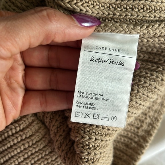 & Other Stories Tan Knit Strapless Top - Picture 8 of 9